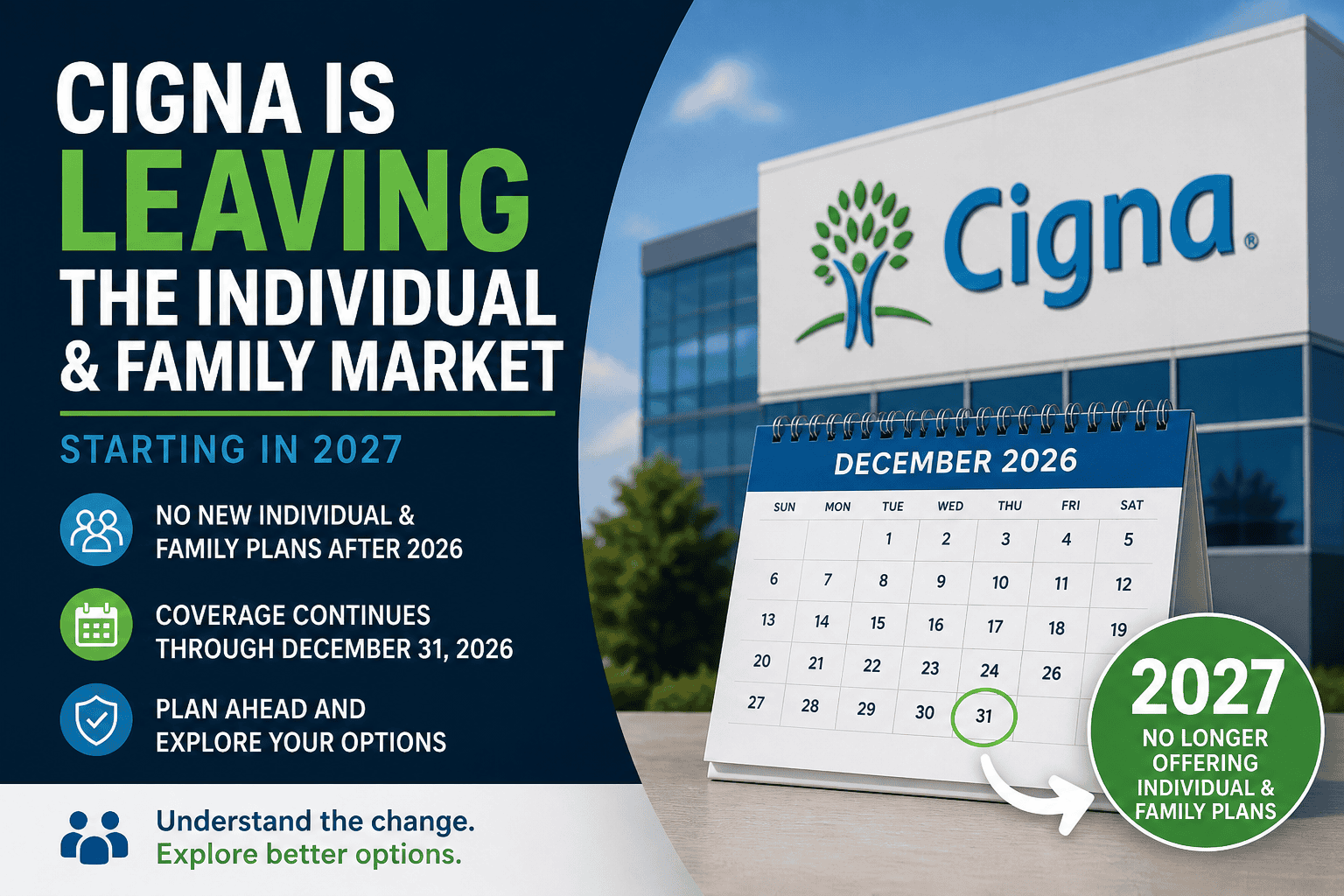 Cigna Is Leaving the Individual & Family Market in 2027 — What It Means for You